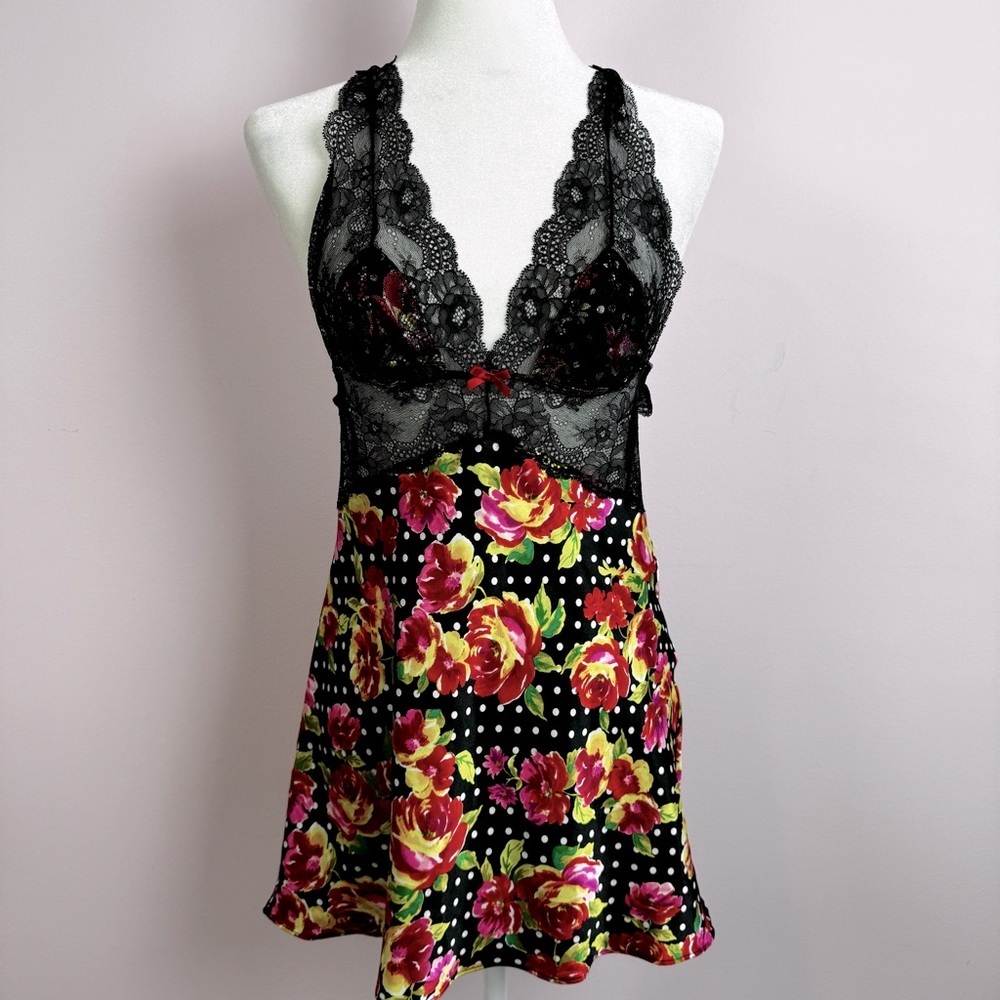 Victoria’s Secret size S Floral Black Lace Slip Chemise Lingerie